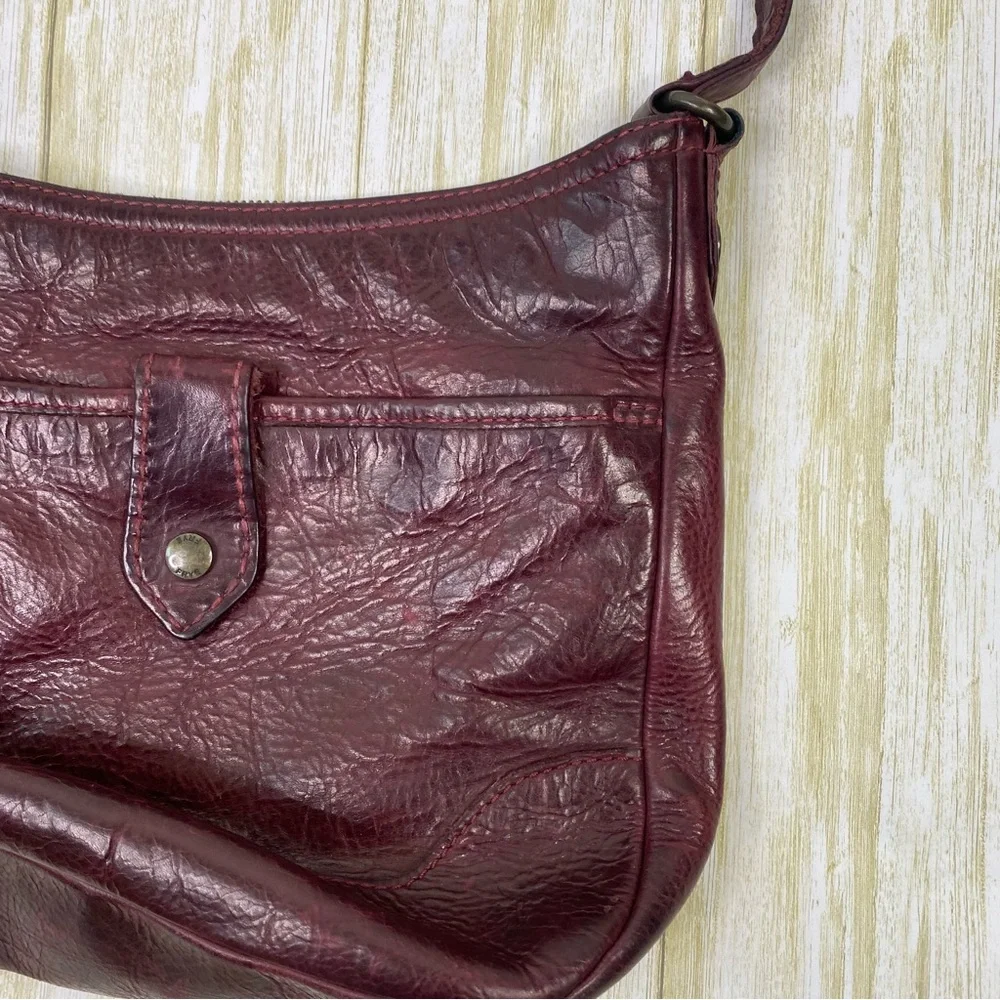 Frye Burgundy Melissa Button Crossbody Purse